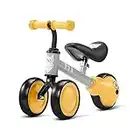 kk Kinderkraft Baby Balance Bike Cutie Lightweight Kids First Bicycle Steel Solid Frame, with Ajustable Seat, for Toddlers, from 1 Year Old to 25 kg, Honey, 50 x 37 x 22