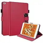 L&Btech iPad Mini 5 Custodia/ iPad Mini 4, 7.9 Pollice Cover Custodia in PU Pelle a Portafoglio Flip Case, con Stand Funzione e Tasca, Auto Sveglia/Sonno per iPad Mini 1 2 3 4 5 Tavoletta, Rosso