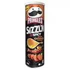 Pringles Sizzl'n Spicy Chorizo Flavour (1 x 180 g) – der unwiderstehliche Snack-Klassiker in der praktischen Dose – scharfe Chips mit Chorizo-Geschmack – Pop. Play. Eat.