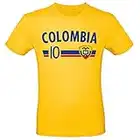 Shirt-Panda Fußball WM T-Shirt · Fan Artikel · Nummer 10 · Passend zur Weltmeisterschaft · Nationalmannschaft Länder Trikot Jersey für 2022 · Herren Damen Kinder · Kolumbien Colombia L