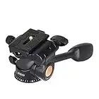 AAndoer Q08 Video Tripod Ball Head 3-Way Fluid Head Rocker Arm with Quick Release Plate for DSLR Camera Tripod Monopod