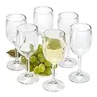 Maxi Nature Plastic Wine Glasses Set of 6 - Premium, Reusable & Unbreakable - Glass Like Finish Plastic Cups - Polycarbonate Glasses for Picnics and Parties - Food-Safe - 260ml