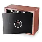 Watch Winder Security Safe for Automatic Watches with Digital Lock, Faux Leather Finish and Interior Backlight (12 Watches, Brown)
