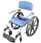 EZee Life Shower Wheelchair Bath Toilet Rehab Commode Bariatric 20" Wide Seat with 24" Wheels 185-24