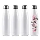 HUMNIC 4 Pack 17 OZ Sublimation Blank Stainless Steel Water Bottle, Sublimation Blanks Tumbler, 17oz Insulated Double Walled Water Bottle, Vacuum Insulated Tumbler