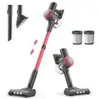 Besswin Cordless Vacuum Cleaner, 20Kpa Stick Vacuum with LED Display, 45min Long Runtime, Brushless Motor, Lightweight Multi-Surface & Pet Hair Cleaning, W26, Black