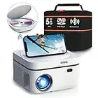 5G WiFi Projector Built in DVD Player with Bluetooth - OSQ Mini Portable DVD Projector 1080P Support, Outdoor Movie Projector with Carry Bag, Compatible with TV/HDMI/USB/iOS/Android