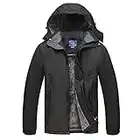 Winter Jackets for Men Winter Coats for Men Rain Waterproof Windbreaker Jackets Coats for Men Mens Fleece Warm Snowboard Ski Snow Military Tactical Jacket Coats Black 2XL