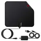 TV Antenna Indoor Digital 4K 1080p Signal Booster 50-80 Mile Range Black