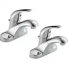 Delta Foundations 4 in. Centerset Single-Handle Pro-Pak Bathroom Faucet in Chrome (2-Pack)