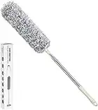 Choomon Extendable Feather Duster,Microfiber Duster for Cleaning, 100" Telescopic Extension Long Pole Bendable 2 Head, Washable Duster for High Ceiling Fan, Blinds, Cobweb Furniture & Cars