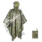 JIGOOPLEY Regenponcho wandern wasserdicht, Regenmantel mit Kapuze 4in1 Multifunktionales Regenjacken Campingdecke Poncho Regenbekleidung für Herren Damen Leicht Atmungsaktiv Reisen outdoor