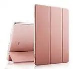 EssVita Case for iPad Mini 2/ Mini 3 Cover(Not for iPad Mini 4 Fashion Three Fold Smart Stand Sleep/Wake Magnetic Flip PU Leather Hard Case for Apple iPad Mini 1/2/3 Rose Gold