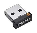 Logitech Receptor USB Unifying, Tecnología Inalámbrica 2,4 GHz, Compatible con Puerto USB y Todos los Dispositivos Unifying como Ratón Inalámbrico y Teclado, PC/Mac/Portátil , Negro