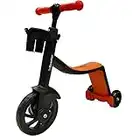 BIWOND Monopattino 3 in 1 TriScooter (modalità camminatore, modalità triciclo, modalità skateboard, ruote sicure, manubrio regolabile antiscivolo, pedali rimovibili) - arancione