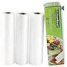 KitchenBoss Sacchetti Sottovuoto per Alimenti, 3 Rotoli 20x500cm Totale15M, (Non più forbici) Rotoli Sacchetti goffrati,per Conservazione Alimenti e Cottura Sous Vide