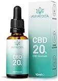 CBD Öl 20% - Premium Hanföl Tropfen mit 20 Prozent Cannabidiol in Hanfsamenöl - Deutsche Qualitätsmarke, laborgeprüft, zertifiziert - CBD Hanfextrakt Breitspektrum aus CBD Blüten, 10ml - AMIREDITA