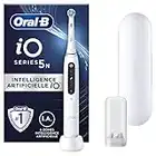 Oral-B iO5N Elektrische Zahnbürste mit wiederaufladbarem Griff, iO-Künstliche Intelligenz, 1 Kopf und Reisehülle, Weiß