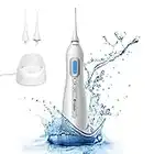 Optismile® Elektrische Munddusche Kabellos 150ml | Wassertank IPX7 | Wasserdicht Zahnzwischenraumreiniger | Flosser für Zahnspangen Zahnfleischmassage Zahnpflege | inklusive 2 Köpfe