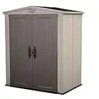 Keter Factor Outdoor Plastic Garden Storage Shed, Beige, 6 x 3 ft