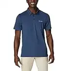 Columbia Men’s Tech Trail Polo Shirt, Sun Protection, Moisture Wicking, Collegiate Navy, X-Large