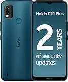 Nokia C21 Plus Smartphone with 6.5" HD+ Display, Toughened Glass, 2-Day Battery Life, 13MP Dual-Camera with HDR, Panorama & Beautification, Clean OS, 2 Years Security Updates, Dual-Sim - Cyan