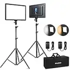 RALENO 2 Packs LED Video Light and 75inches Stand Lighting Kit, CRI 95+ Photography Lighting with 8000mAh Built-in Battery & LCD Display, Studio Lights for TikTok, YouTube, Live Streaming, Videography