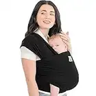 KeaBabies Baby Wrap Carrier - All in 1 Original Breathable Baby Sling, Lightweight,Hands Free Baby Carrier Sling, Baby Carrier Wrap, Baby Carriers for Newborn,Infant, Baby Wraps Carrier (Trendy Black)