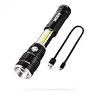NEBO SLYDE KING 500 Lumen USB Rechargeable LED Flashlight with Red Work Light, Bright EDC Flashlight with a Magnetic Base, Black, and Red, 4 Light Modes