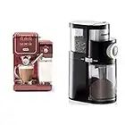 Breville VCF147X Prima Latte III Espressomaschine | 19 Bar italienische Pumpe Rot & ROMMELSBACHER Kaffeemühle EKM 200 – aromaschonendes Scheibenmahlwerk, 2-12 Portionen, 250 g, 110 Watt, schwarz