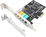 Pardarsey PCIe Sound Card, 5.1 Internal Sound Card for PC Windows 7 with Low Profile Bracket, 3D Stereo PCI-e Audio Card, CMI8738 Chip 32/64 Bit Sound Card PCI Express Adapter