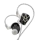 KZ ASX Casque avec câble - Écouteurs intra-auriculaires HiFi - Moniteur IEM - Casque de réduction du bruit - Casque de sport - Pour musiciens audio, chanteur DJ - Noir