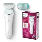 Philips Afeitadora Femenina con una Cuchilla, Uso en Seco y Húmedo, Mango Ergonómico, Color Blanco/Azul Claro