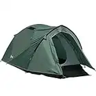 Outsunny Camping Tent w/Dome Tent for 2-3 Person with Weatherproof Vestibule Backpacking Tent Large Windows Lightweight for Fishing & Hiking Green