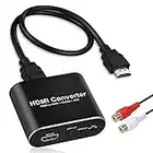 4K@60Hz HDMI Audio Extractor with 1.2m HDMI Cable avedio links, Optical Toslink SPDIF + 3.5mm AUX Stereo Audio Out, HDMI Audio Converter Adapter Splitter Support ARC HDCP1.4 FullHD 1080P 3D