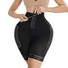 Likeonce Padded Butt Lifting Shapewear Control Panties for Women Tummy Control Hip Pads Hip Enhancer Thigh Slimmers Black
