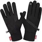 Winter Gloves for Men Women Warm Touch Screen Anti-Slip Lightweight Cold Weather Running Gloves for Cycling Driving Working