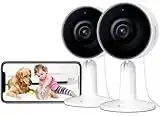 ARENTI Baby Monitor 2 Pack, 1080P FHD Pet Cameras with Phone App, Home Security Camera for Baby with Night Vision, 2-Way Talk, Motion Detection, Compatible with Alexa & Google Assistant