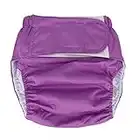 Couche Lavable pour Adulte, Couche incontinence Adulte Couches en Tissu de Protection Contre l'incontinence pour Personnes âgées Couches de Poche Imperméables et Réutilisables (Violet)