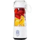 Portable Blender - Personal Size Smoothies and Shakes, Handheld Fruit Machine 13oz USB Rechargeable Juicer Cup, Ice Blender Mixer Home/of, 380ML.(White).