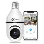 XVIM 3MP Security Light Bulb Camera, Wireless 2.4Ghz WiFi Light Bulb Security Camera, Pan/Tilt Bulb Camera with Night Vision, Human Detection