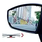 Ampper Rectangular Blind Spot Mirror, HD Glass Frameless Stick on Adjustabe Convex Wide Angle Rear View Mirror for Car Blind Spot, Pack of 2