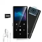 64GB Lettore MP3 con Bluetooth 5.2, AiMoonsa Lettore Musicale con Altoparlante HD Integrato, radio FM, Registratore Vocale, Suono HiFi, Peso 0,15 lb, Funzione E-book, Auricolari Inclusi