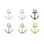 PandaHall 90pcs 6 Colors Tibetan Alloy Nautical Anchor Charms Beads Ship Sign Metal Pedants for DIY Bracelet Necklace Jewellery Making