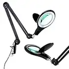 Brightech LightView PRO - Cómoda lámpara de escritorio con lupa LED para trabajos de cerca - Lente iluminada con lupa brillante de 2,25x - Rompecabezas, manualidades y luz de lectura