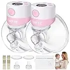 TSRETE Breast Pump, Double Wearable Breast Pump, Electric Hands-Free Breast Pumps with 2 Modes, 9 Levels, LCD Display, Memory Function Rechargeable Double Milk Extractor-24mm Flange, Pink