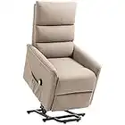 HOMCOM Power Lift Chair Recliner for Elderly, Padded Reclining Chair with Remote Control, Side Pockets for Living Room, Brown