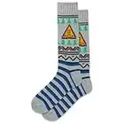 Hot Sox Men's Cabin Fair Isle Boot Crew Sock 1 Pair Pack, Cabin Fair Isle (Grey), Men's Shoe Size: 6.5-12, Cabin Fair Isle (Grey), 6.5-12