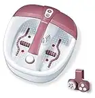 Beurer FB35 Foot Spa with Aromatherapy | Footbath with Bubble and Vibration Massage | Stimulating Infrared Light Therapy Function | Detachable Reflexology Rollers | 3 Pedicure attachments