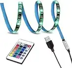 LED Strip Lights, LED TV Backlight, 6.56ft for 32-60in TV, 16 Colors & 24Key Wireless Remote Controller, USB Powered for TV Desktop PC